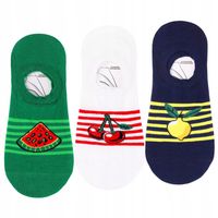 Skarpetki Damskie Stopki Niskie Skarpety Balerinki Owoce MORAJ 3-PAR 35-38