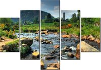 70 100CM OBRAZ 5 ELEM W DOLINIE GLENDALOUGH DRUK PŁÓTNO