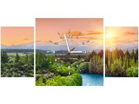 80X40CM ZEGAR RZEKA CLUTHA NOWEJ ZELANDII OBRAZ