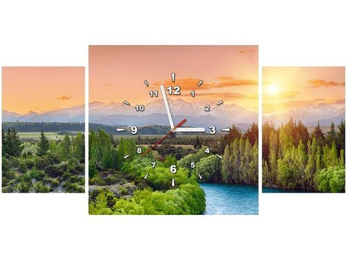 80X40CM ZEGAR RZEKA CLUTHA NOWEJ ZELANDII OBRAZ na Arena.pl