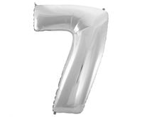 balon foliowy b&c "cyfra 7", srebrna, 92 cm     fg-c85s7