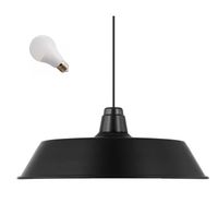 LED LAMPA WISZĄCA ALBERT 38CM E27 CZARNA METALOWA