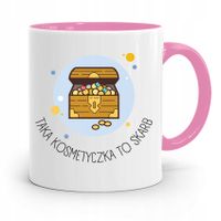 Kubek Różowy Dla Kosmetyczki To Skarb Prezent Z Nadrukiem Ze Zdjęciem