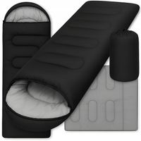 ŚPIWÓR TURYSTYCZNY MUMIA LEKKI CIEPŁY KOŁDRA Z KAPTUREM 2w1 + POKROWIEC