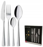 AMBITION SIENA SZTUĆCE 24 EL 6 OS W PUDEŁKU POŁYSK SREBRNE