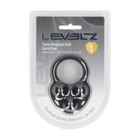 Liquid Silicone Triple Weighted Ball Cockring - Black