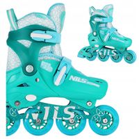 Rolki Z Regulacją Łyżworolki Rekreacyjne Dla Dziewczynki Zielone NILS