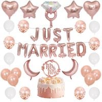 Zestaw dekoracji ślubnych Just Married Balony Rose Gold Wesele 41 szt.