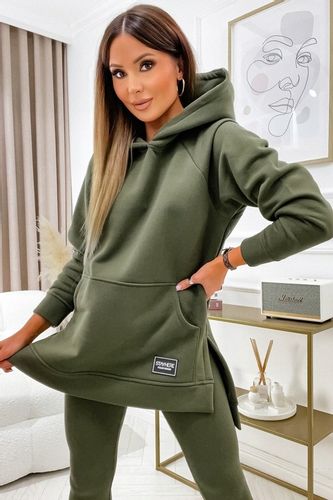 Bluza z kapturem oversize STAY HERE khaki na Arena.pl