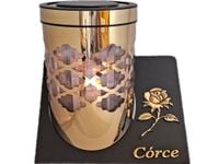 CÓRKA CÓRCE ZNICZ LAMPION SOLARNY SOLAR FOTOWOLTAICZNY TUBA RÓŻA ZŁOTO