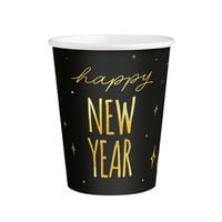 Kubeczki papierowe sylwestrowe Happy New Year 6szt