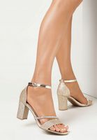 Born2Be Złote Sandały damskie 37 Elegancki