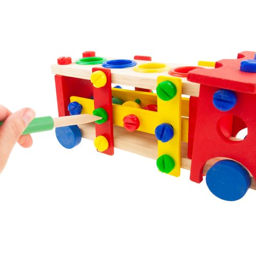 DREWNIANE AUTO DUŻY SAMOCHÓD KLOCKI MŁOTEK na Arena.pl