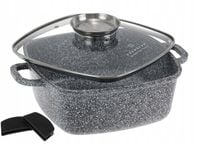 BRYTFANNA Garnek Kwadratowy 2,8 L GĘSIARKA z Pokrywą 20 x 20cm INDUKCJA GAZ