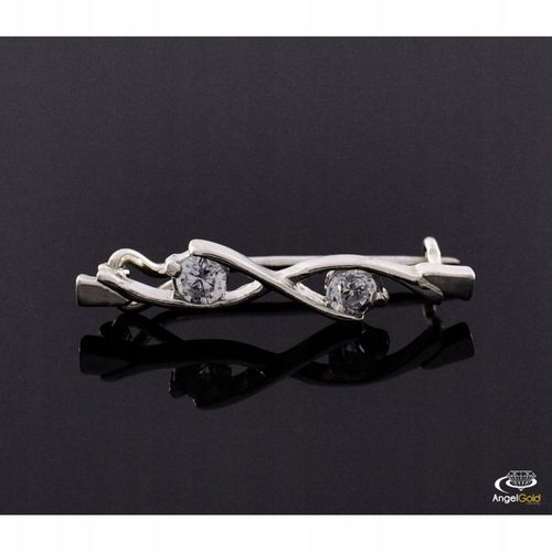 ELEGANCKA SREBRNA ZDOBIONA BROSZKA DO ŻAKIETU 925 na Arena.pl