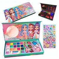 Zestaw Do Makujażu JEDNOROŻEC Cienie Naklejki Bransoleta Lakier Pomadki LED