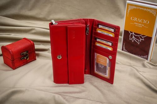 Damski Czerwony Gracio Portfel Skóra Naturalna BIG na Arena.pl