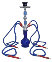 Niebieska Duża Shisha Szisza Fajka Wodna Hookah 4 Węże Wysokość 44cm Eldoro