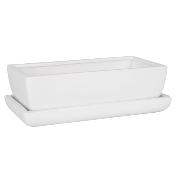 Kaktusiarka Ceramiczna 27cm doniczka biała eco zdjęcie 1