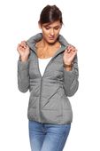 DAMSKA KURTKA ZIMOWA WRANGLER SHORT PUFFER MID GREY MEL W4104V537 XS