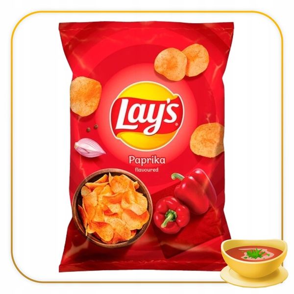 Pakiet 3szt LAYS Chipsy Papryka 130g zdjęcie 2