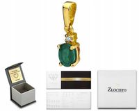 ZŁOTA ZAWIESZKA Z BRYLANTEM I SZMARAGDEM 585