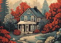 Plakat 35x25cm Idylla Rustykalna