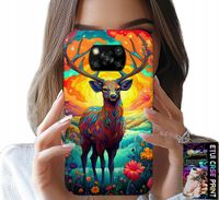 ETUI DO XIAOMI POCO X3 - KOLOROWE WZORY JELEŃ ŁOŚ ZWIERZĘTA LEŚNE