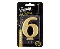 ŚWIECZKA B&C CYFERKA 6 METALIK ZŁOTA GODAN