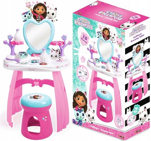 KOCI DOMEK GABI TOALETKA Z LUSTREM TABORET SALON PIĘKNOŚCI + 10 AKCESORIÓW na Arena.pl