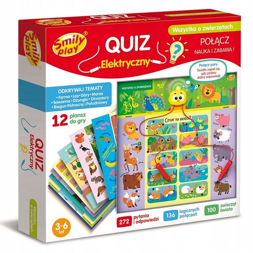 Smily Quiz elektroniczny WSZYSTKO O ZWIERZĘTACH SP98277 dla dzieci 3+ na Arena.pl