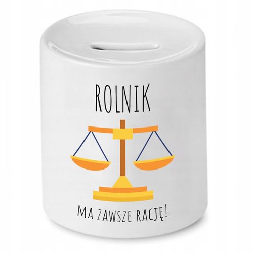 Skarbonka Prezent Dla Rolnika Ma Zawsze Rację Z Nadrukiem Ze Zdjęciem na Arena.pl