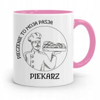 Kubek Różowy Dla Piekarza Pieczenie To Moja Pasja Z Nadrukiem Ze Zdjęciem