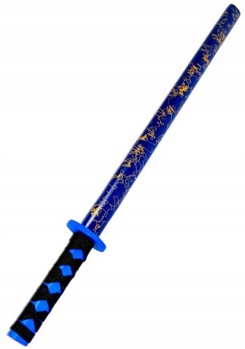 ZESTAW CZARNY I NIEBIESKI ZDOBIENIA Drewniany Miecz Rycerz 73 cm KATANA na Arena.pl