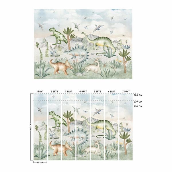 Tapeta Dinozaury W09 250 cm Płótno zdjęcie 3