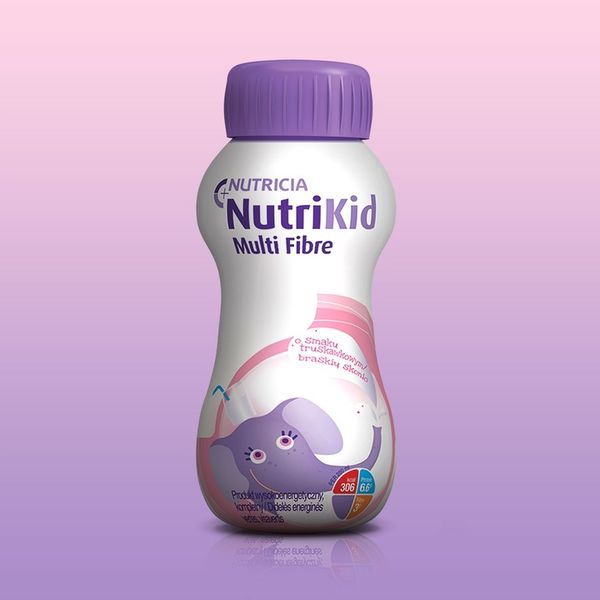 NutriKid Multi Fibre TRUSKAWKA ZESTAW 4x200ml zdjęcie 1