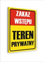 Tabliczka znak informacyjny nadruk DIBOND 40x30 ZAKAZ WSTĘPU TEREN PRYWATNY