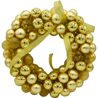 Bombka choinkowa szklana: Stroik Świąteczny z mini bombek: złoty