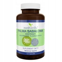 MEDVERITA PALMA SABAŁOWA SAW PALMETTO 25% EKSTRAKT 120 kaps UKŁAD MOCZOWY