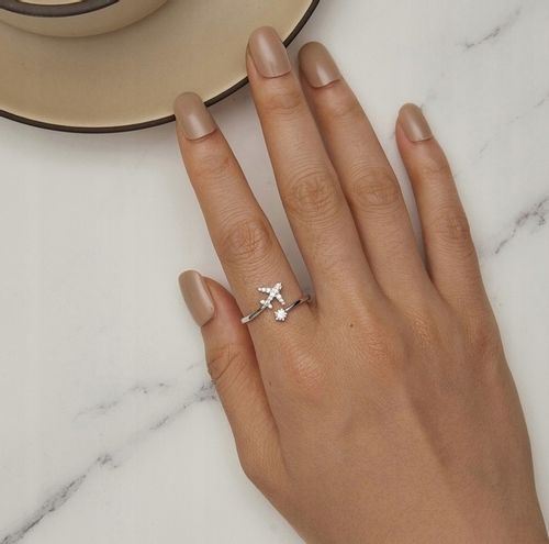 Pierścionek srebro regulowany SAMOLOT s925+pudełko na Arena.pl