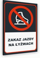 Tabliczka znak informacyjny 20x15 Antracyt ZAKAZ JAZDY NA ŁYŻWACH Dibond