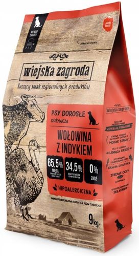 Wiejska Zagroda Wołowina z Indykiem 9kg L na Arena.pl