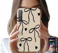 ETUI DO SAMSUNG A7 2018 - BEŻOWE KOKARDKI WSTĄŻKA MODNE WZORY