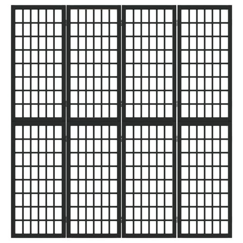 Składany parawan 4-panelowy, styl japoński, 160x170 cm, czarny na Arena.pl