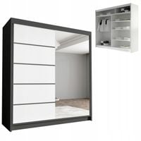 SZAFA przesuwna z lustrem HEKTOR III 180cm pojemna GARDEROBA do sypialni