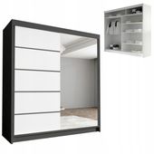 SZAFA przesuwna z lustrem HEKTOR III 180cm pojemna GARDEROBA do sypialni