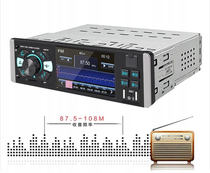 Radio Samochodowe 1DIN 4,1" BLUETOOTH USB AUX SD MIRROR LINK PILOT zdjęcie 11