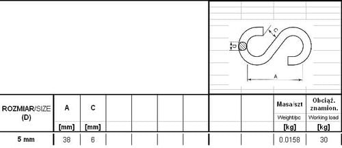ogniwo uzupełniające typ s ocynkowane 5mm - hak s-50 szt na Arena.pl
