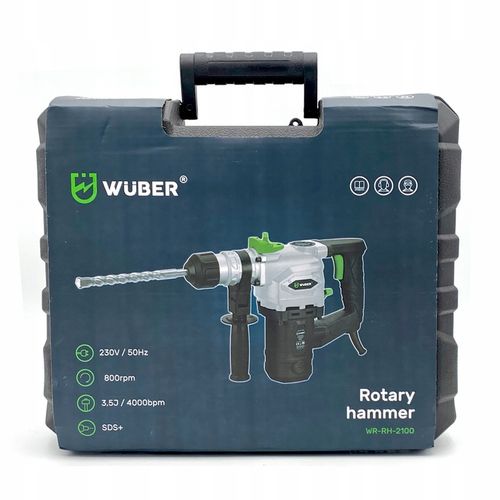 MŁOTOWIERTARKA MŁOT UDAROWY SDS+ WUBER 2100W WALIZKA ZESTAW na Arena.pl