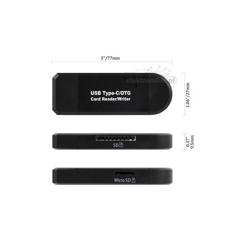 Adapter Typu C, Micro USB OTG, 2x czytnik kart na Arena.pl